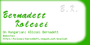 bernadett kolcsei business card