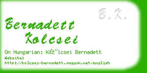 bernadett kolcsei business card